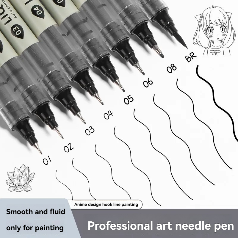 12 Pack Black Fineliner Drawin - огляд і ціна Copic Marker Sketch