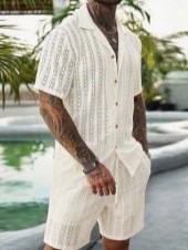 Men Crochet Knit 2 Piece Set L - огляд і ціна Embellish Knit