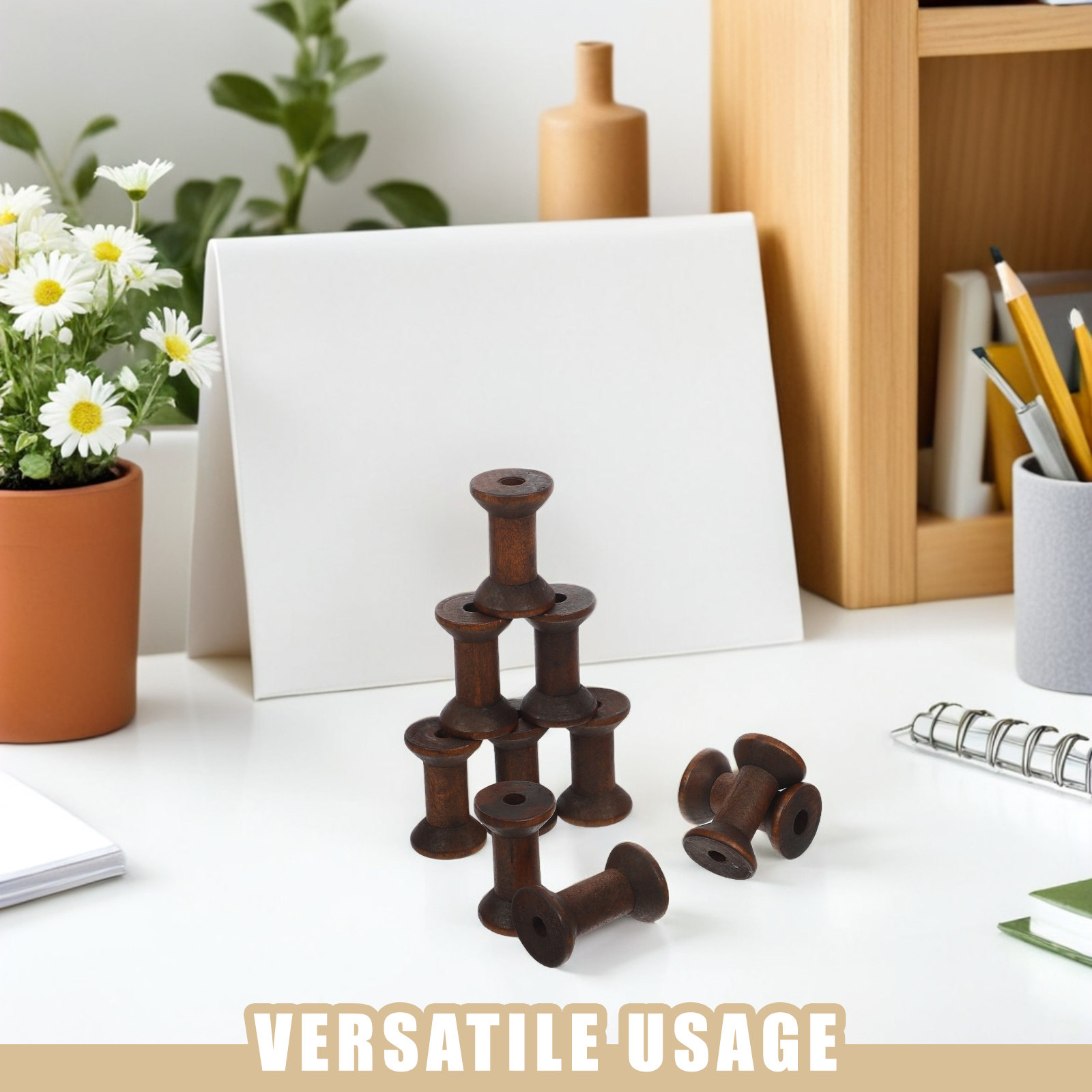 10Pcs Vintage Wooden Spools Na - огляд і ціна Organza Ribbon Spool