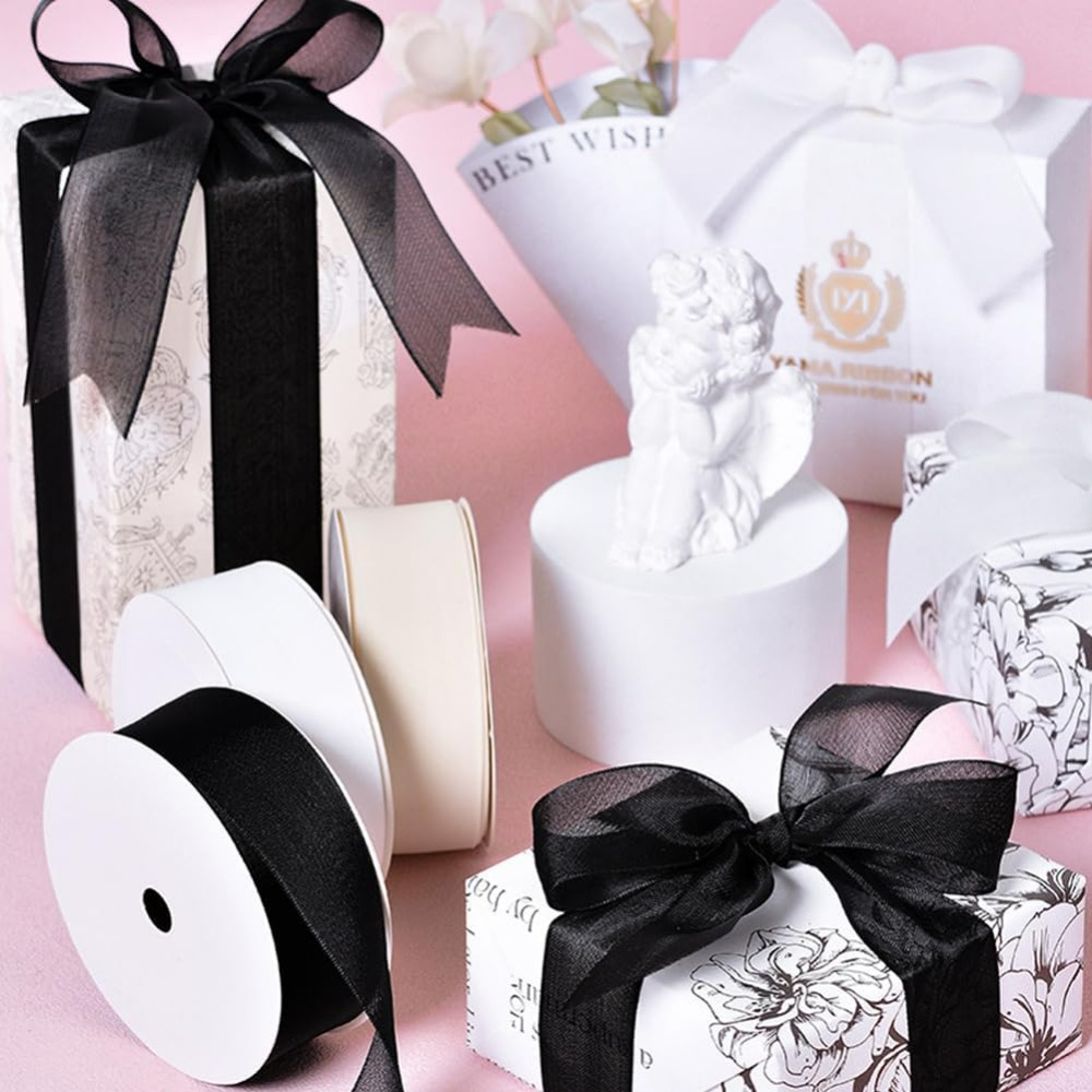 1Inch Black Organza Ribbon Wir - огляд і ціна Organza Ribbon Spool