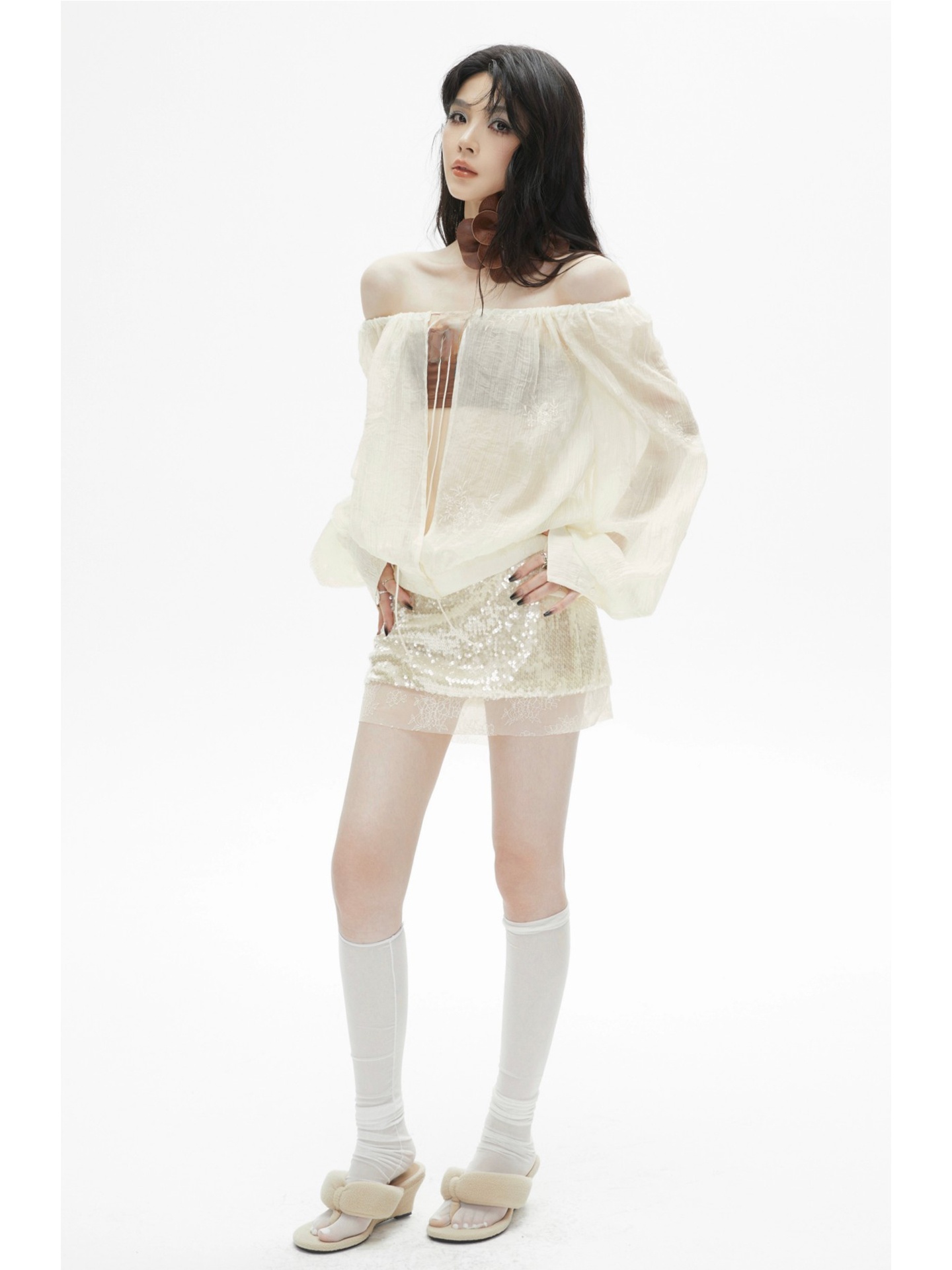 Low Waist Shiny Sequin Lace Pa - огляд і ціна Sequin Fabric Panel