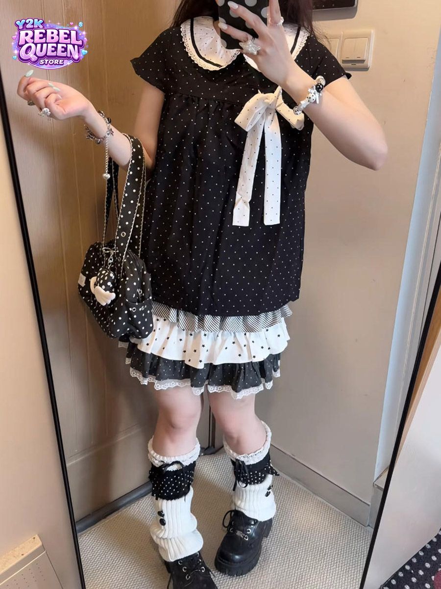 Y2K Kawaii Japanese Polka Dot  - огляд і ціна Elastic Lace Trim
