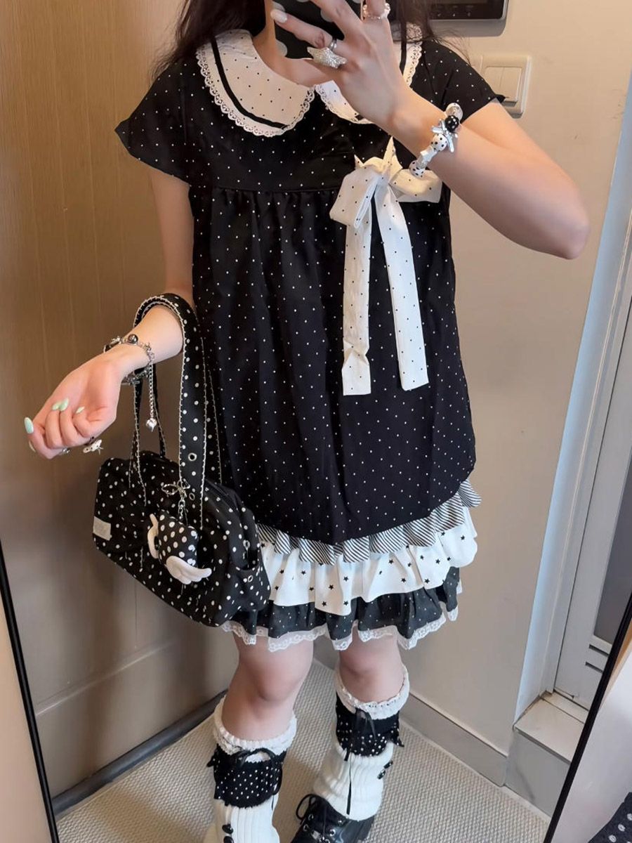 Y2K Kawaii Japanese Polka Dot  - огляд і ціна Elastic Lace Trim
