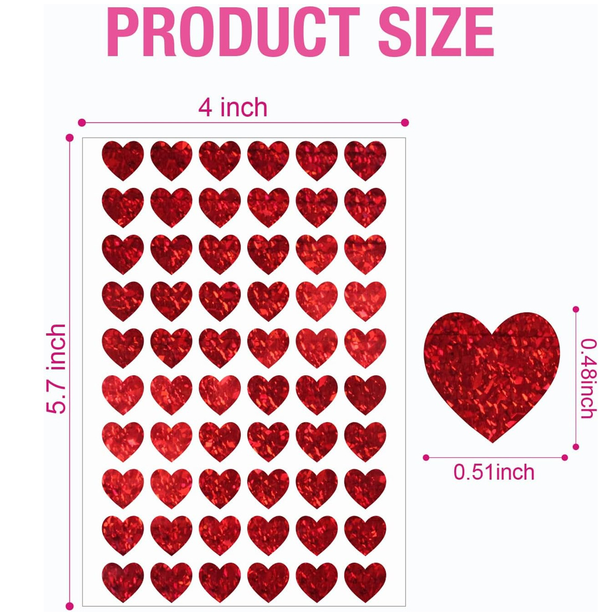 600 Pcs Red Heart Stickers, Sm - огляд і ціна Glitter Vinyl Roll